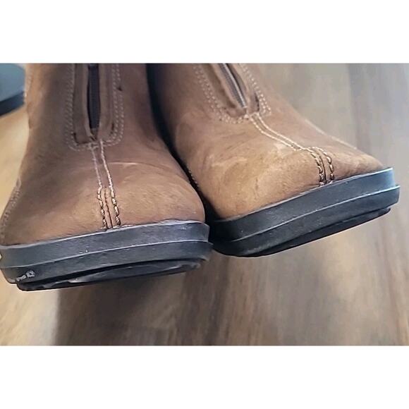 Easy Spirit Brown Leather Slip-On Wedge Loafer Booties 8M GUC - Picture 6 of 11